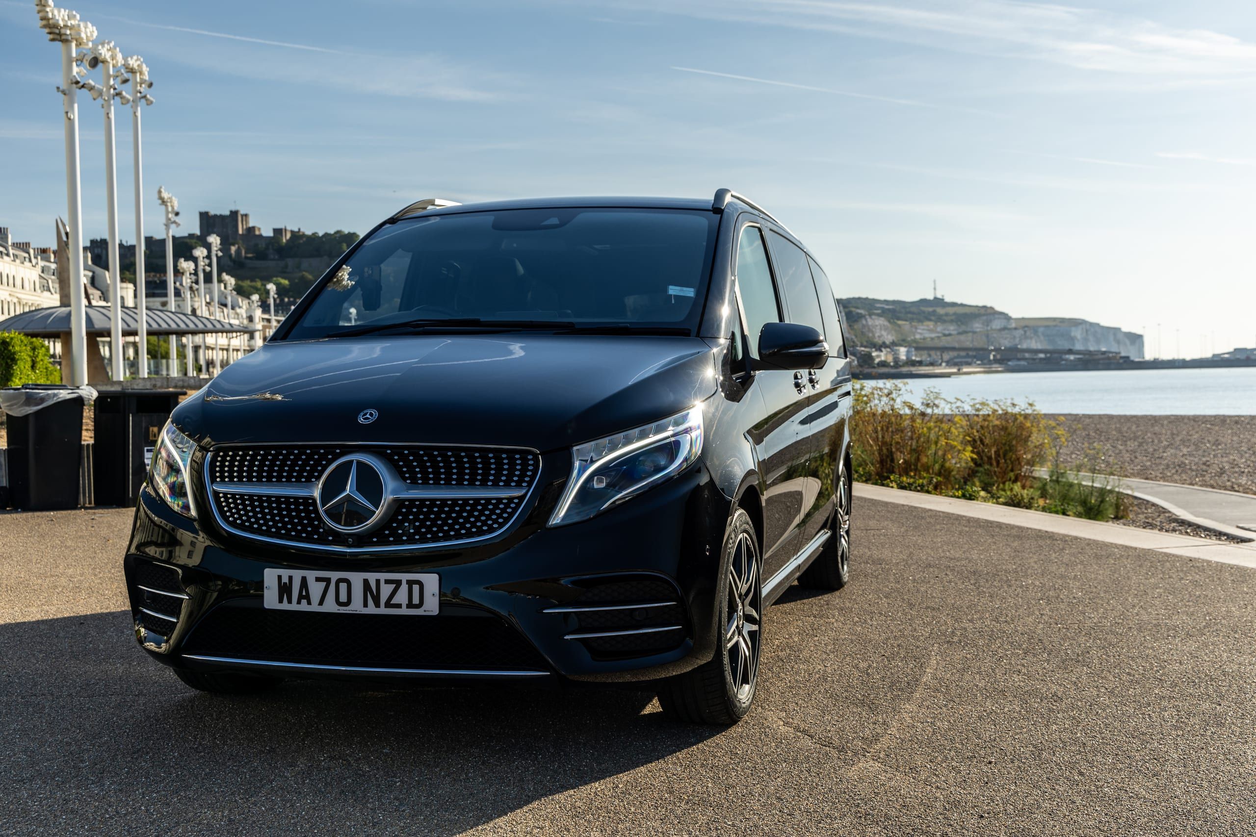 Mercedes-Benz V-Class on the Dover seafront